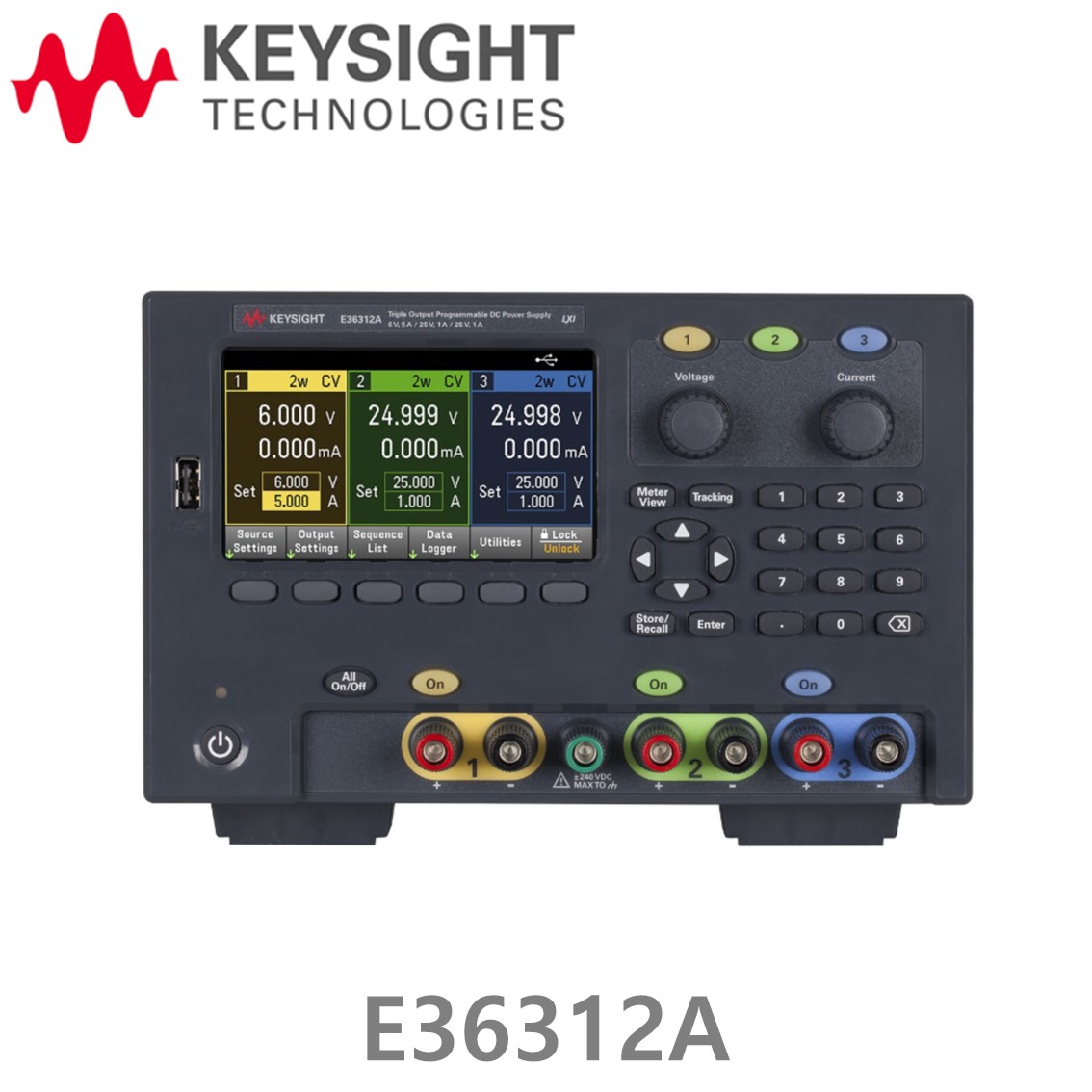 [ KEYSIGHT E36312A ] 3채널 DC파워서플라이 6V, 5A/1채널, 25V,1A/2채널, 80W DC파워서플라이, DC전원공급기