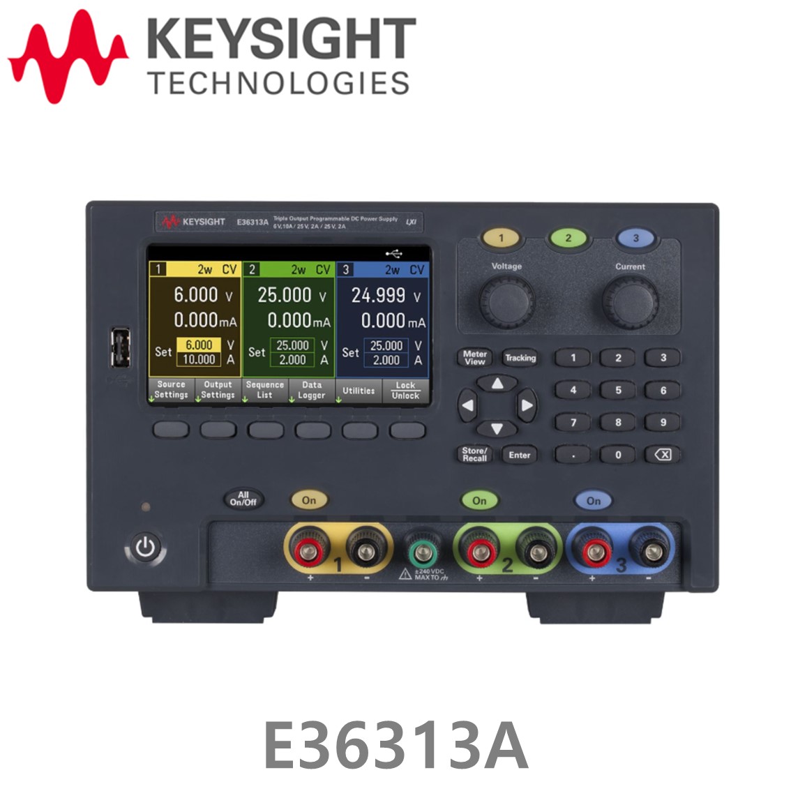 [ KEYSIGHT E36313A ] 3채널 6V,10Ax1CH, 25V, 2Ax2CH, 160W DC파워서플라이, DC전원공급기