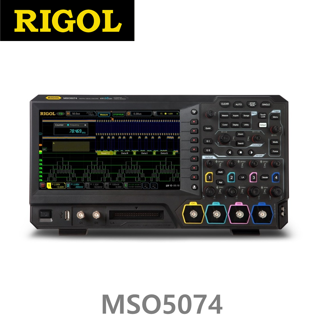 [ RIGOL ] MSO5074  4채널, 70MHz, 8GSa/s 디지털 오실로스코프