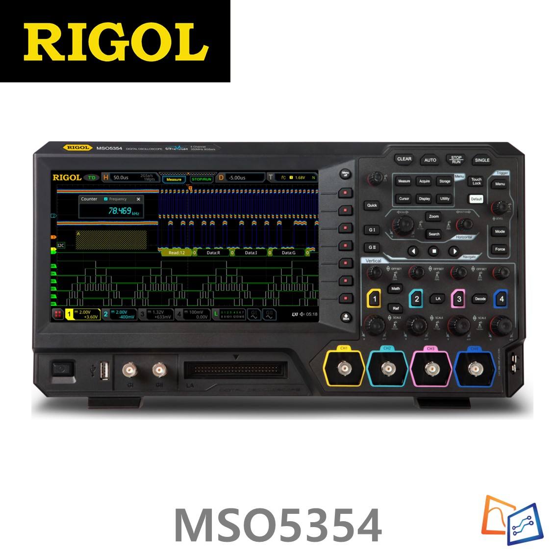 [ RIGOL ] MSO5354  4채널, 350MHz, 8GSa/s 디지털 오실로스코프