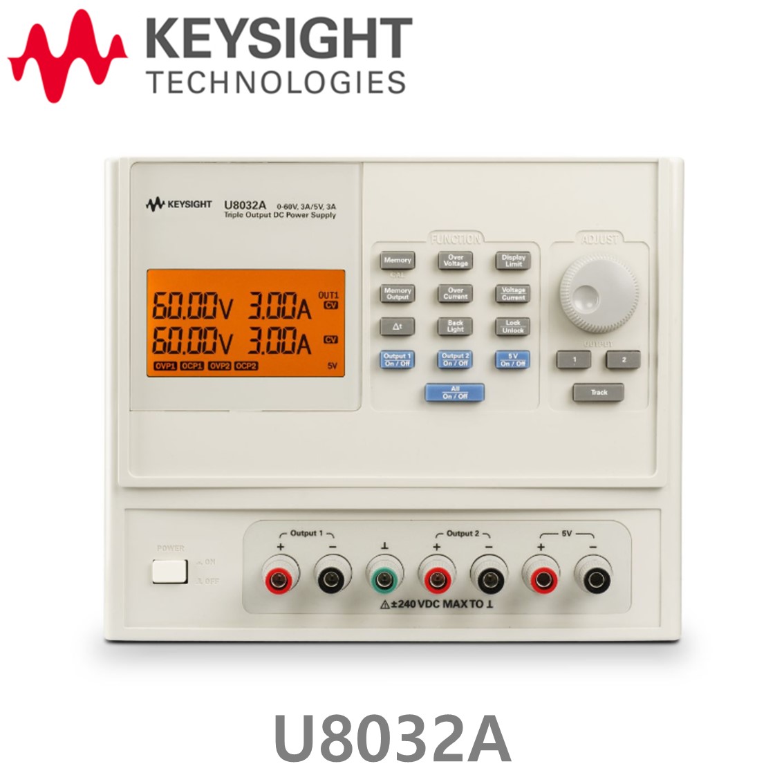 [ KEYSIGHT U8032A ] 키사이트 DC파워서플라이 375W 60V/3A/2CH, 5V/3A/1CH, DC전원공급기