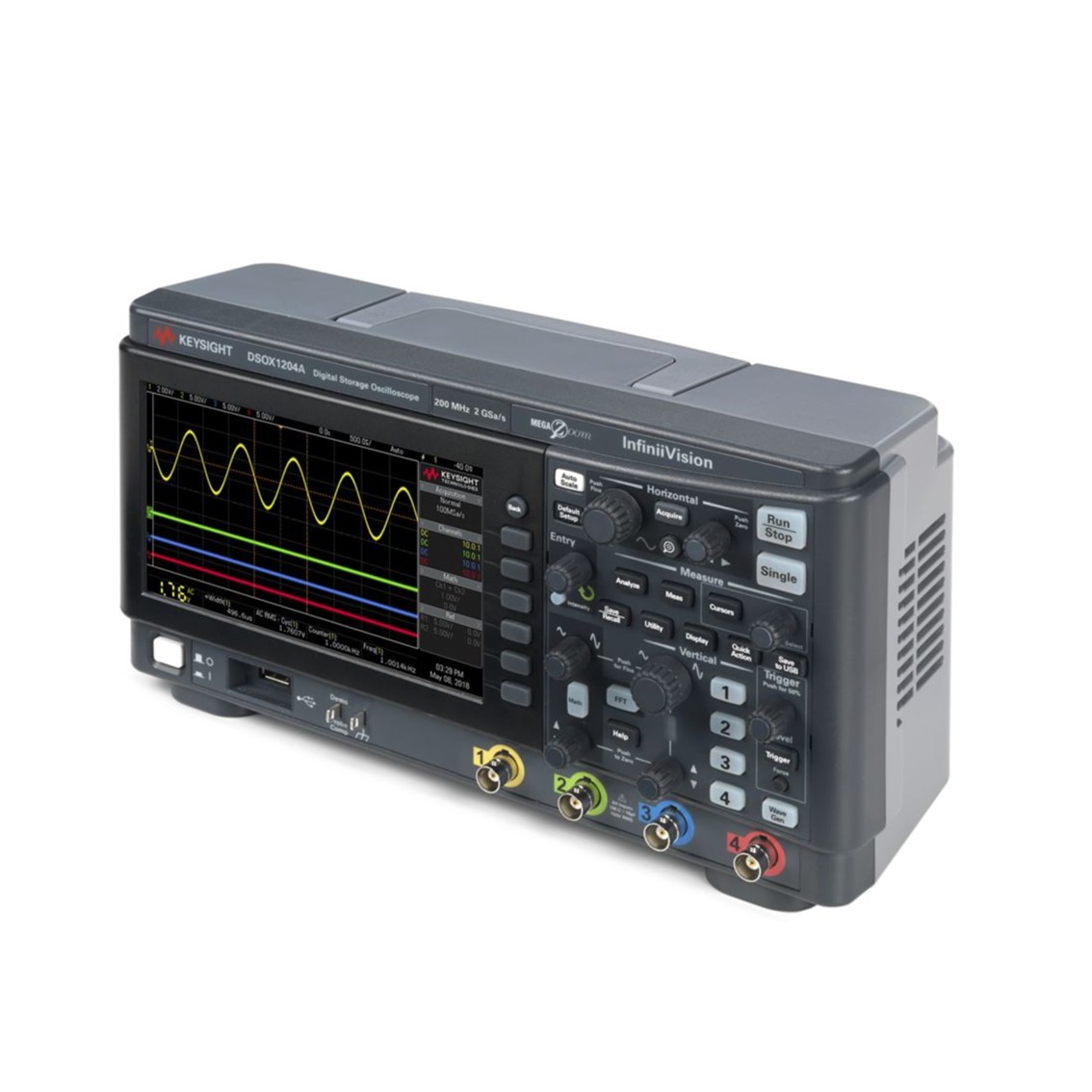 KEYSIGHT DSOX1204A  70/100/200MHz, 4채널, 디지털오실로스코프, 주파수 업그레이드
