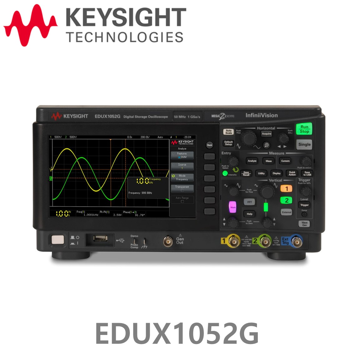 [ KEYSIGHT EDUX1052G ] 키사이트 2채널, 50MHz 파형발생기 기능, 디지털 오실로스코프