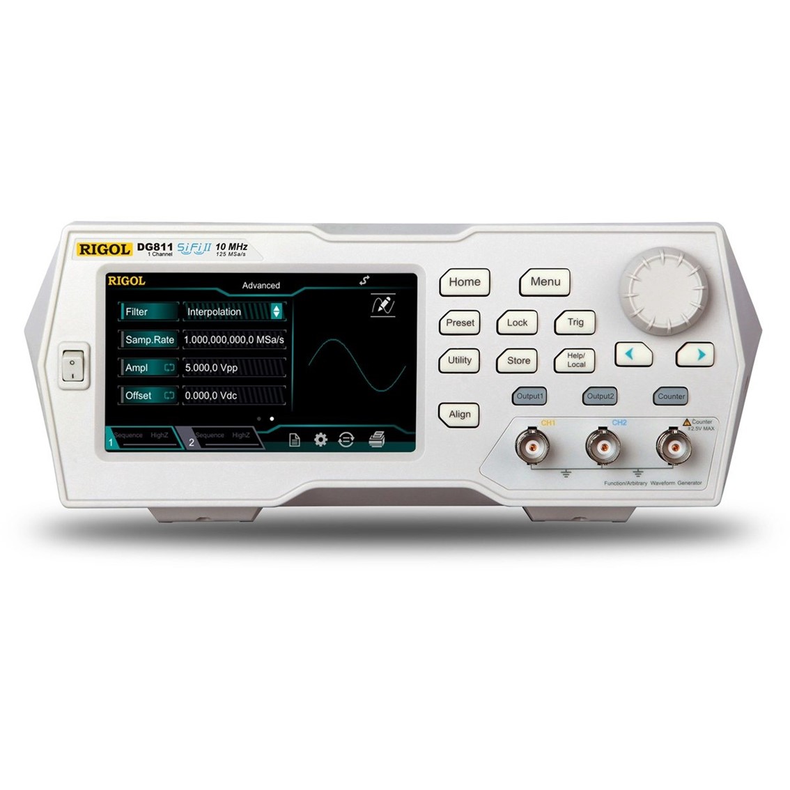 RIGOL DG831  1채널, 35MHz, 125MSa/s 함수발생기, 임의파형발생기