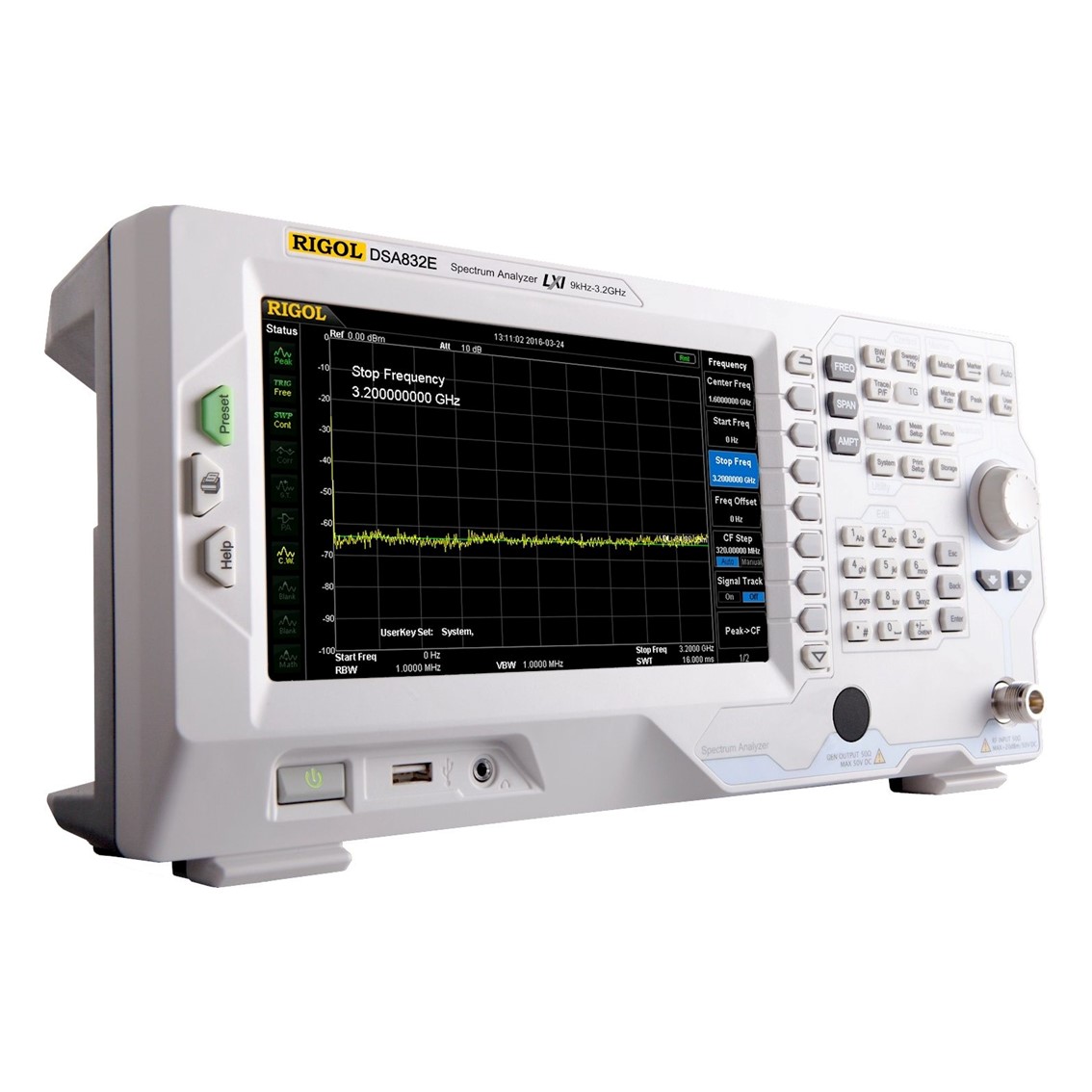 RIGOL DSA832E  9kHz ~ 3.2GHz, -90 dBc/Hz, 10Hz RBW 스펙트럼 아날라이저
