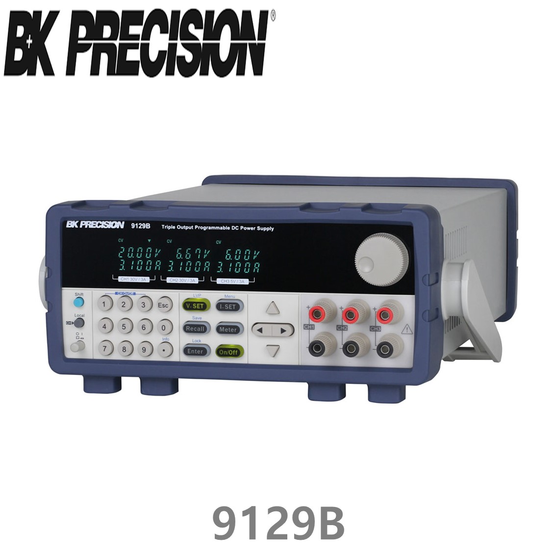 [ BK PRECISION ] BK 9129B, 30V/3A x 2채널, 5V/3A x 1채널, Programmable DC Power Supply, 프로그래머블 DC 전원공급기(195W), B&K 9129B