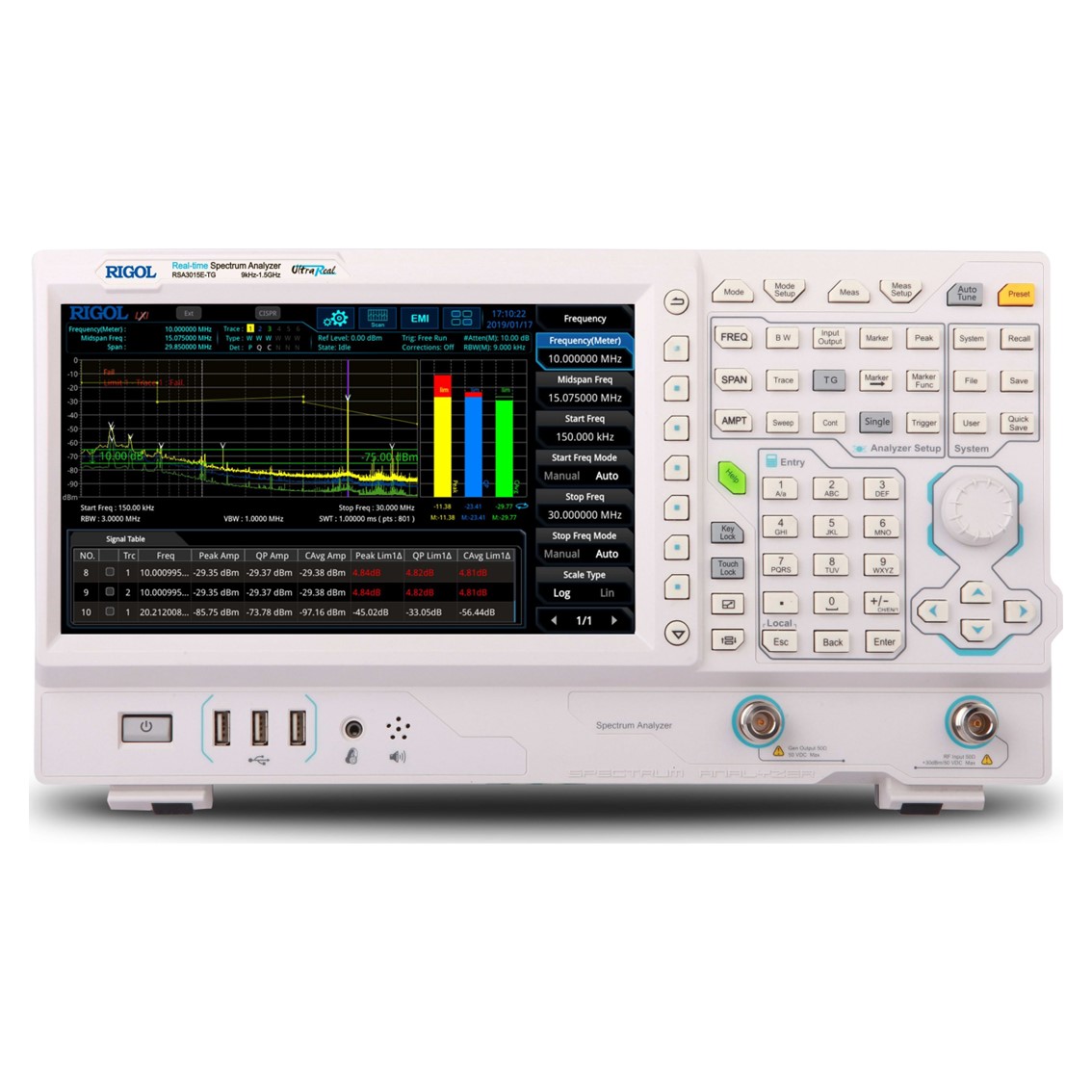 RIGOL RSA3045  9kHz-4.5GHz, -102dBc/Hz, RBW 1Hz 스펙트럼 아날라이저