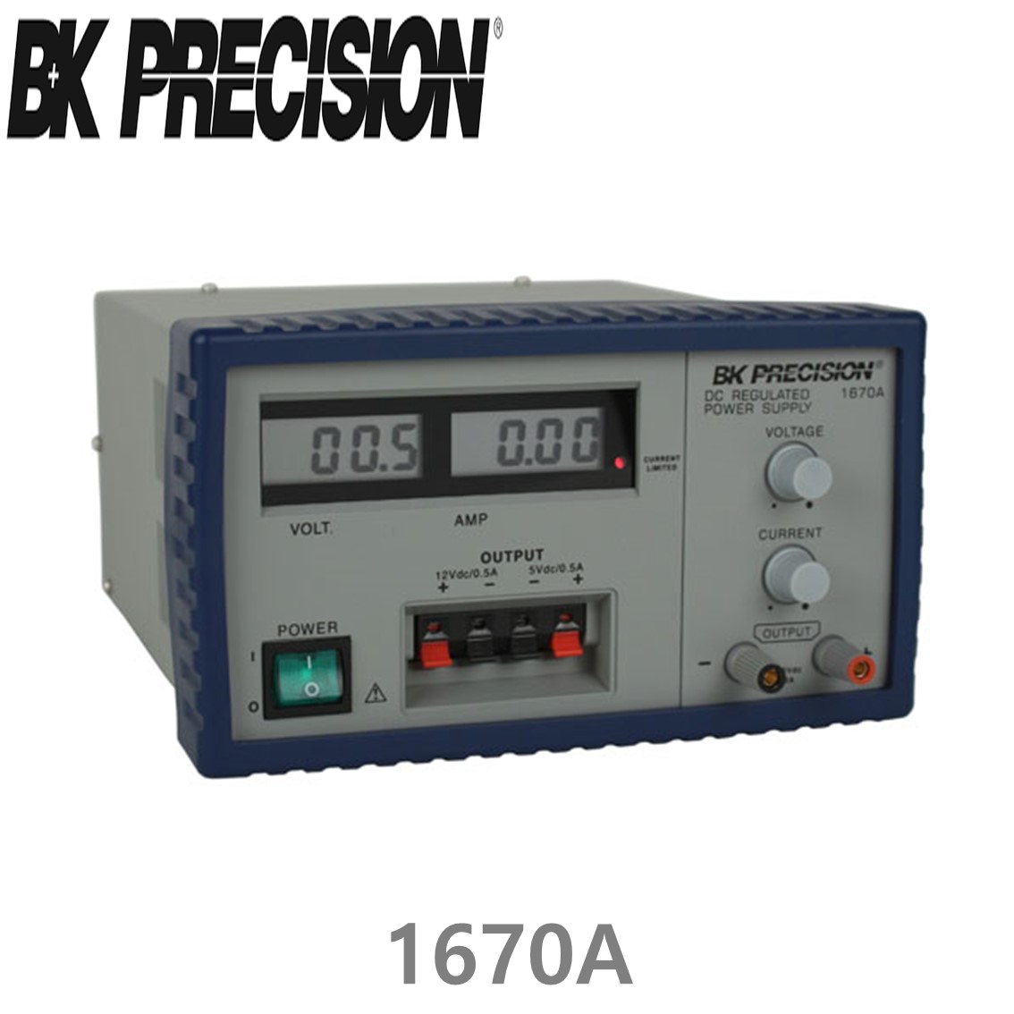 [ BK PRECISION ] BK 1670A, 30V/3A(가변), 12V/0.5A(고정), 5V/0.5V(고정), Triple OutputDC Power Supply, 3채널 DC 전원공급기, B&K 1670A