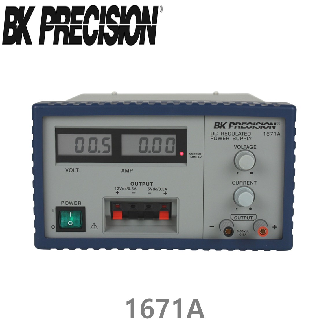 [ BK PRECISION ] BK 1671A, 30V/5A(가변), 12V/0.5A(고정), 5V/0.5A(고정), Triple OutputDC Power Supply, 3채널 DC 전원공급기, B&K 1671A