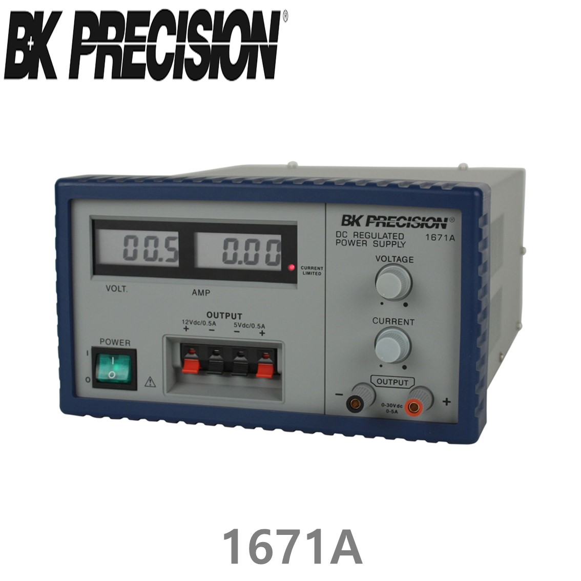 [ BK PRECISION ] BK 1671A, 30V/5A(가변), 12V/0.5A(고정), 5V/0.5A(고정), Triple OutputDC Power Supply, 3채널 DC 전원공급기, B&K 1671A