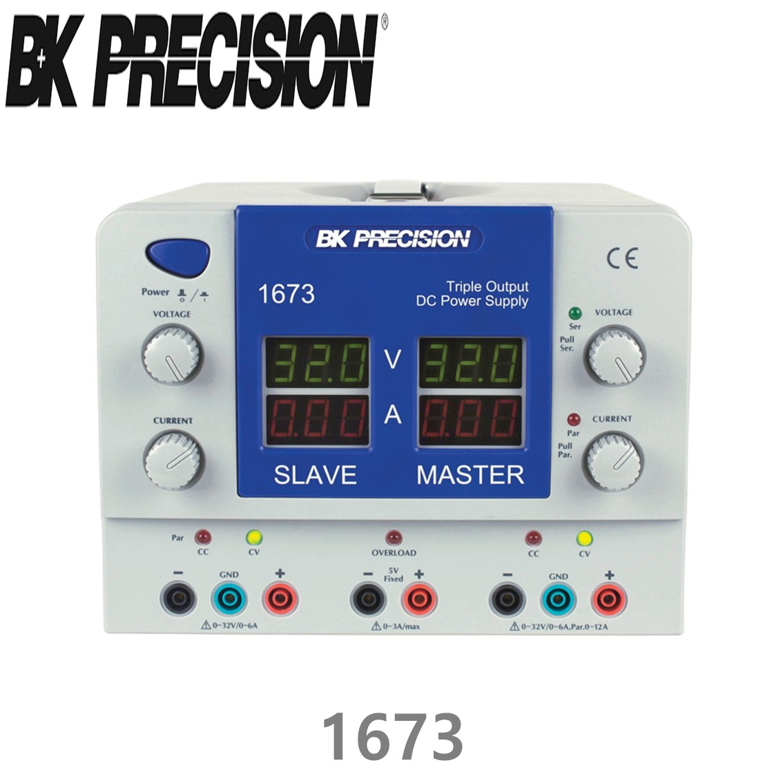 [ BK PRECISION ] BK 1673, 32V/6A x 2채널(가변), 5V/3A x 1채널(고정), Triple OutputDC Power Supply, 3채널 DC 전원공급기, B&K 1673