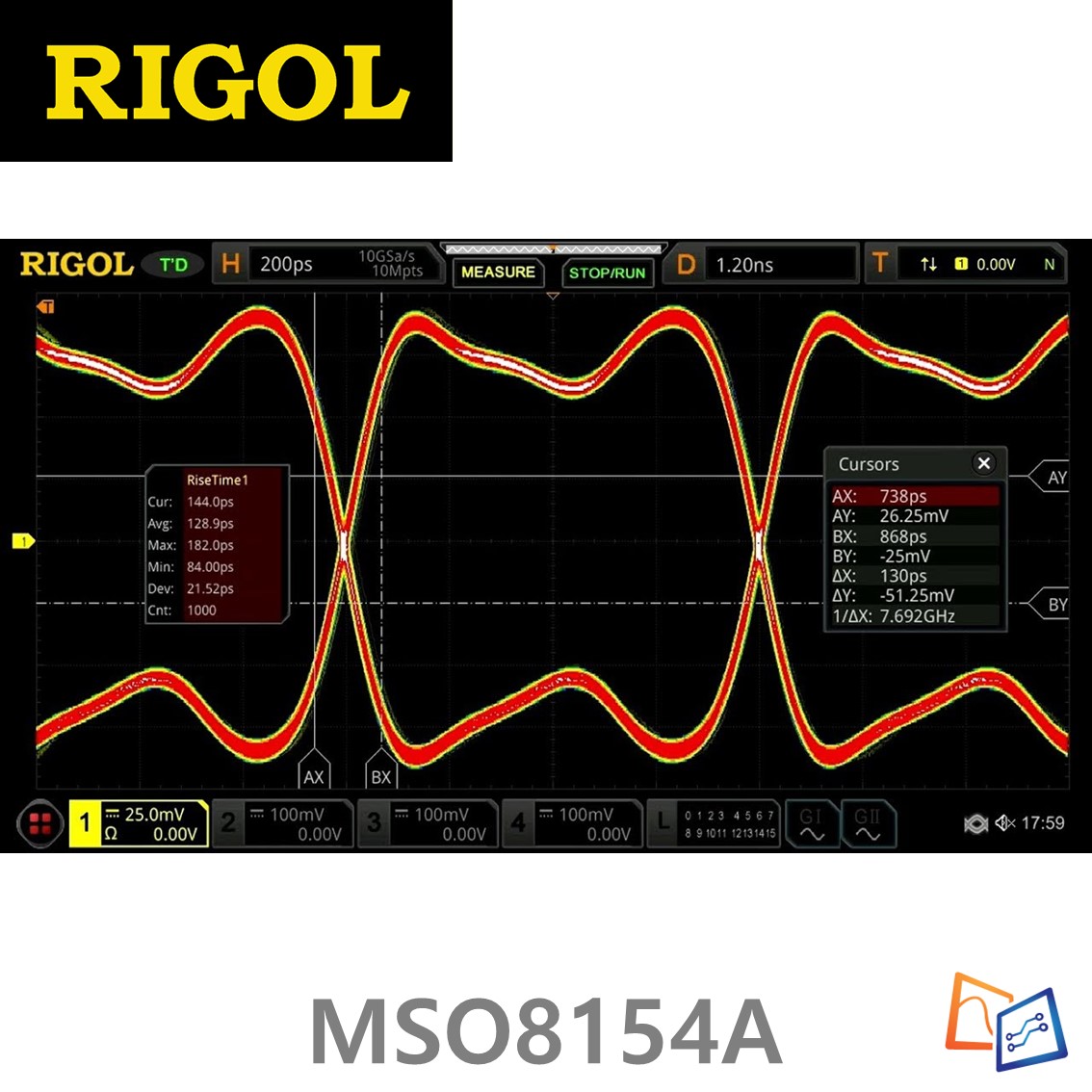 [ RIGOL ] MSO8154A  4채널, 1.5GHz 디지털 오실로스코프