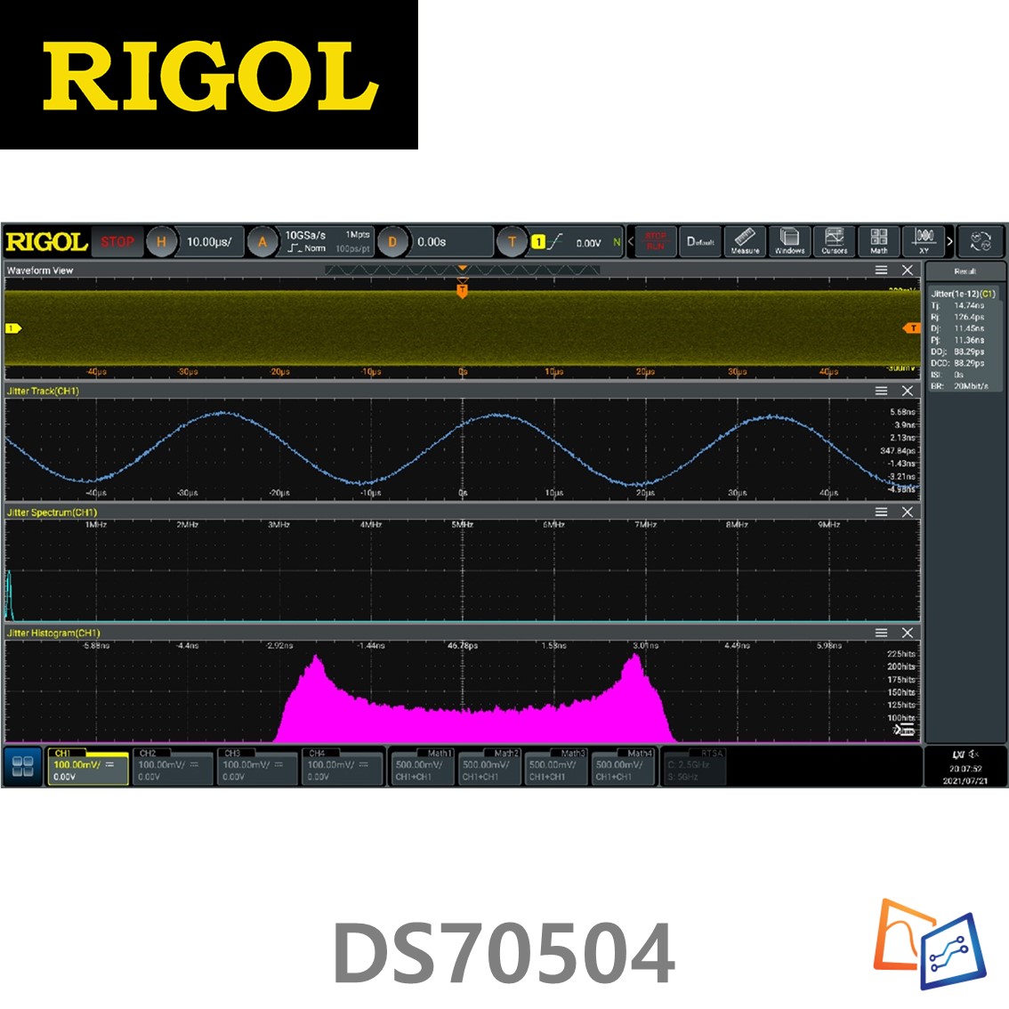 [ RIGOL ] DS70504  4채널, 5GHz,  20GSa/s 디지털 오실로스코프