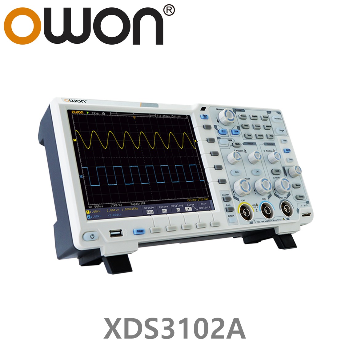 [ OWON ] XDS3102A 올인원 디지탈 오실로스코프 ( 100MHz, 2CH, 1GS/s, 데이타로깅, 멀티미터, 임의파형발생기 )