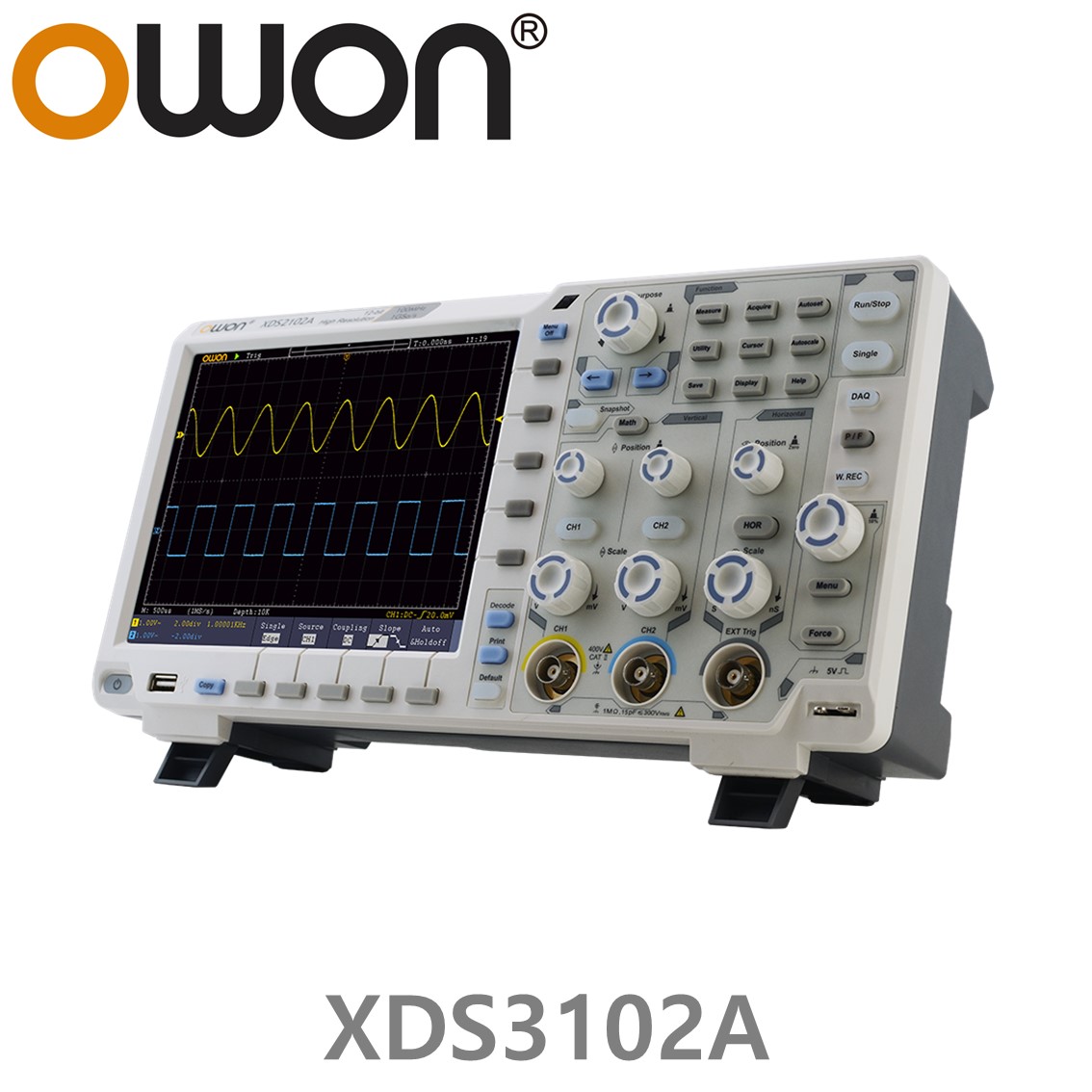 [ OWON ] XDS3102A 올인원 디지탈 오실로스코프 ( 100MHz, 2CH, 1GS/s, 데이타로깅, 멀티미터, 임의파형발생기 )