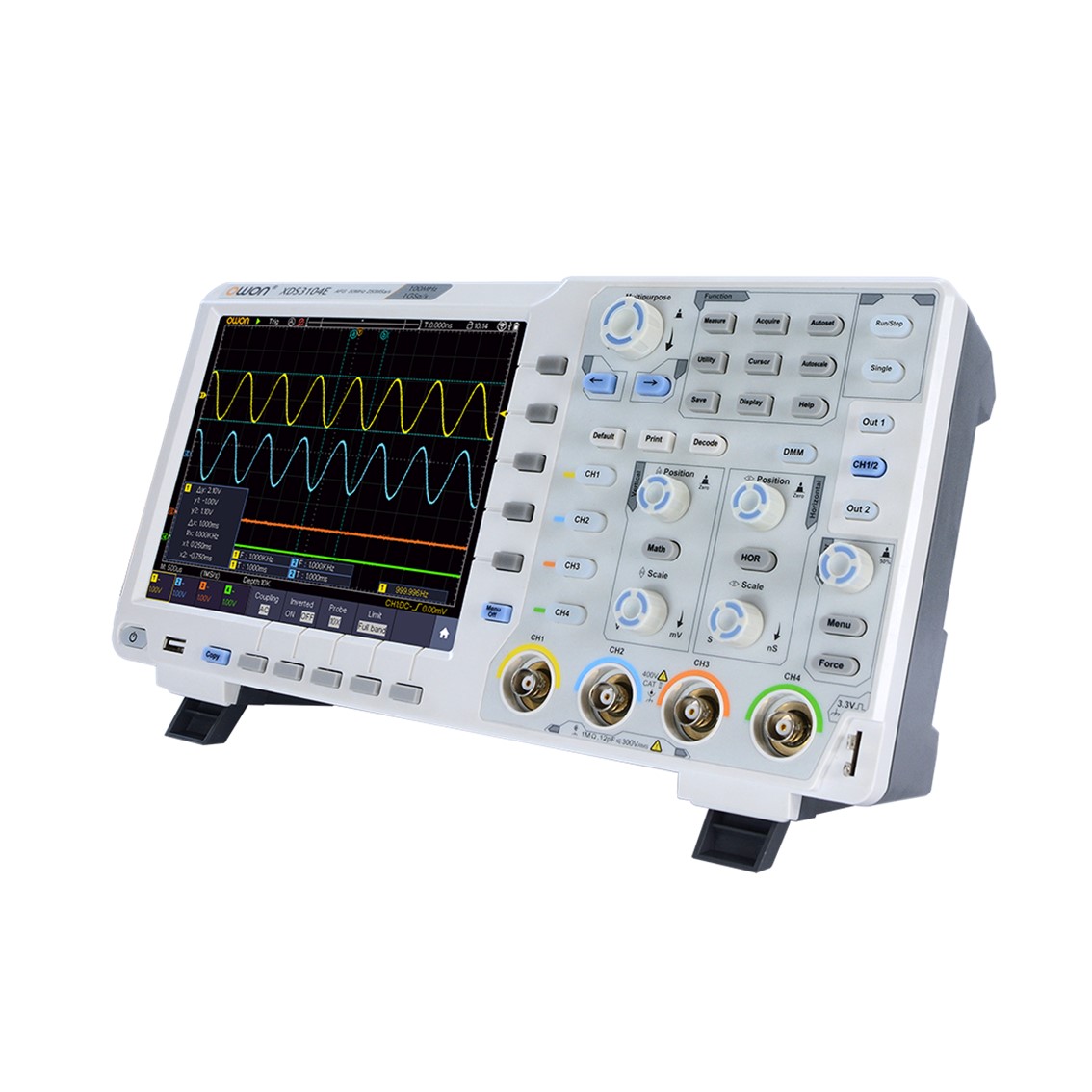 OWON XDS3104E 올인원 오실로스코프 4CH,60MHz,1GS/s,8Bit 신호발생기,멀티미터,주파수카운터,디코더 
