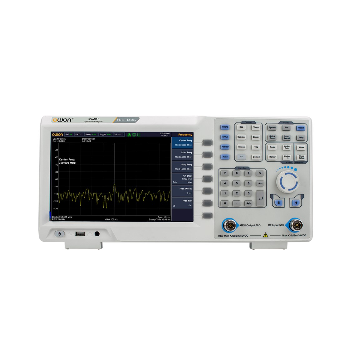 OWON XSA815 9인치 스펙트럼 아날라이저 9kHz~1.5GHz