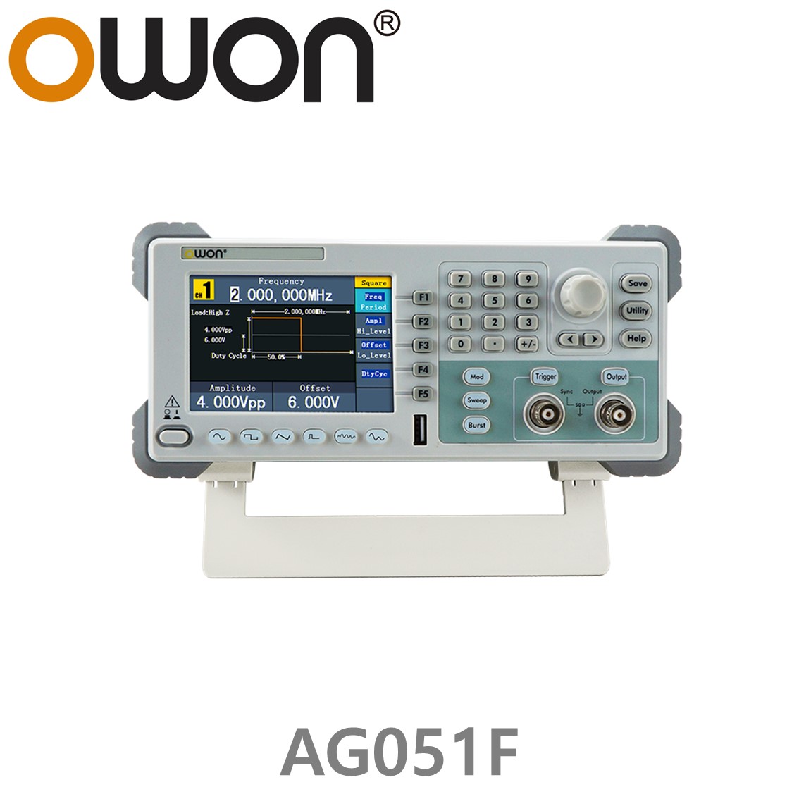 [ OWON ] AG051F 임의 파형발생기 1CH, 5MHz, 125MS/s, 포괄적 변조, AM, FM, PM, FSK