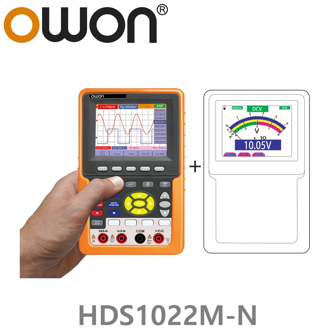 [ OWON ] HDS1022M-N 휴대용 디지탈 오실로스코프, 휴대용 DSO, 20MHz, 2CH, 100MS/s 1GS/s