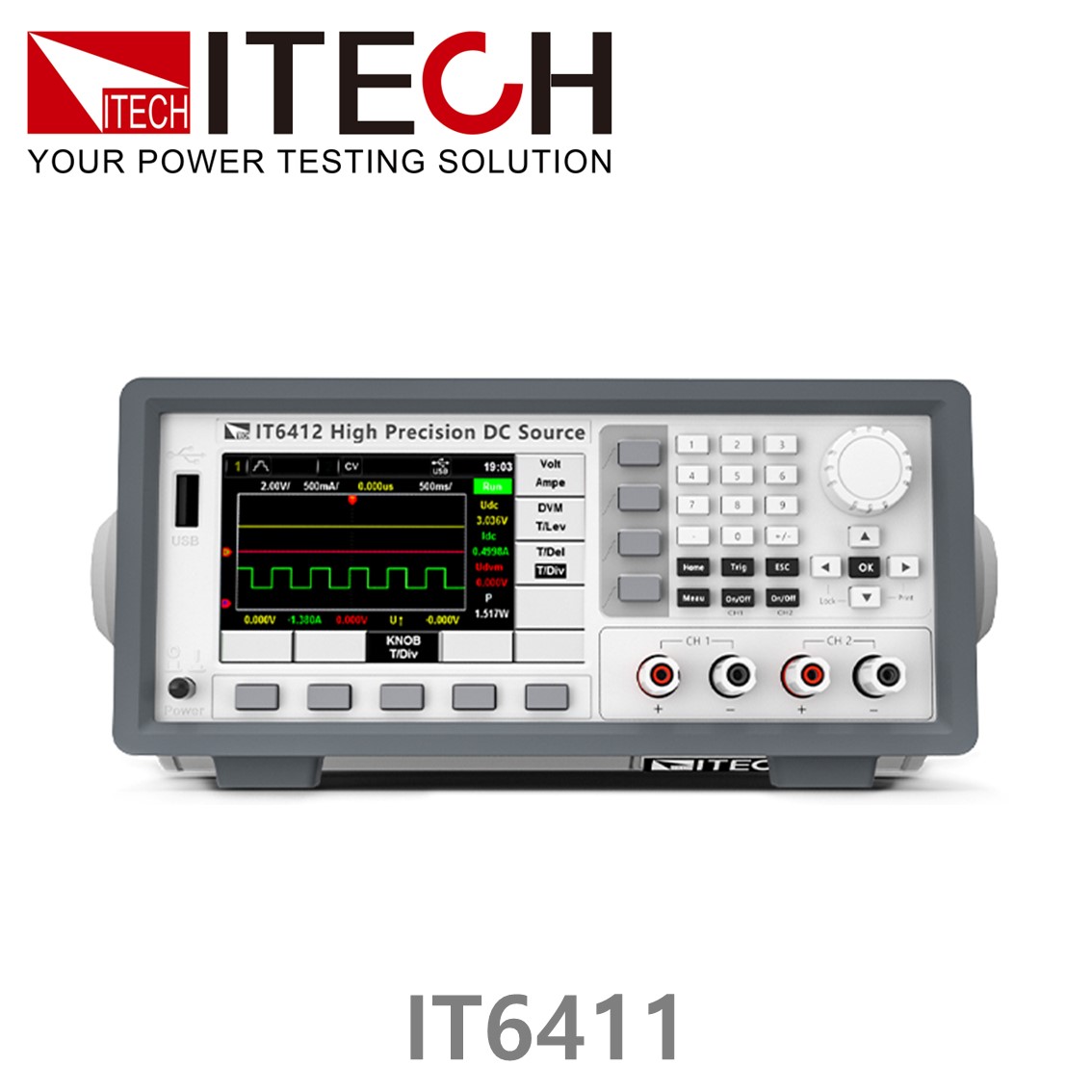 [ ITECH ] IT6411 바이폴라 DC파워서플라이, 배터리시뮬레이터 ±15V/±3A;±9V/±5A;45W