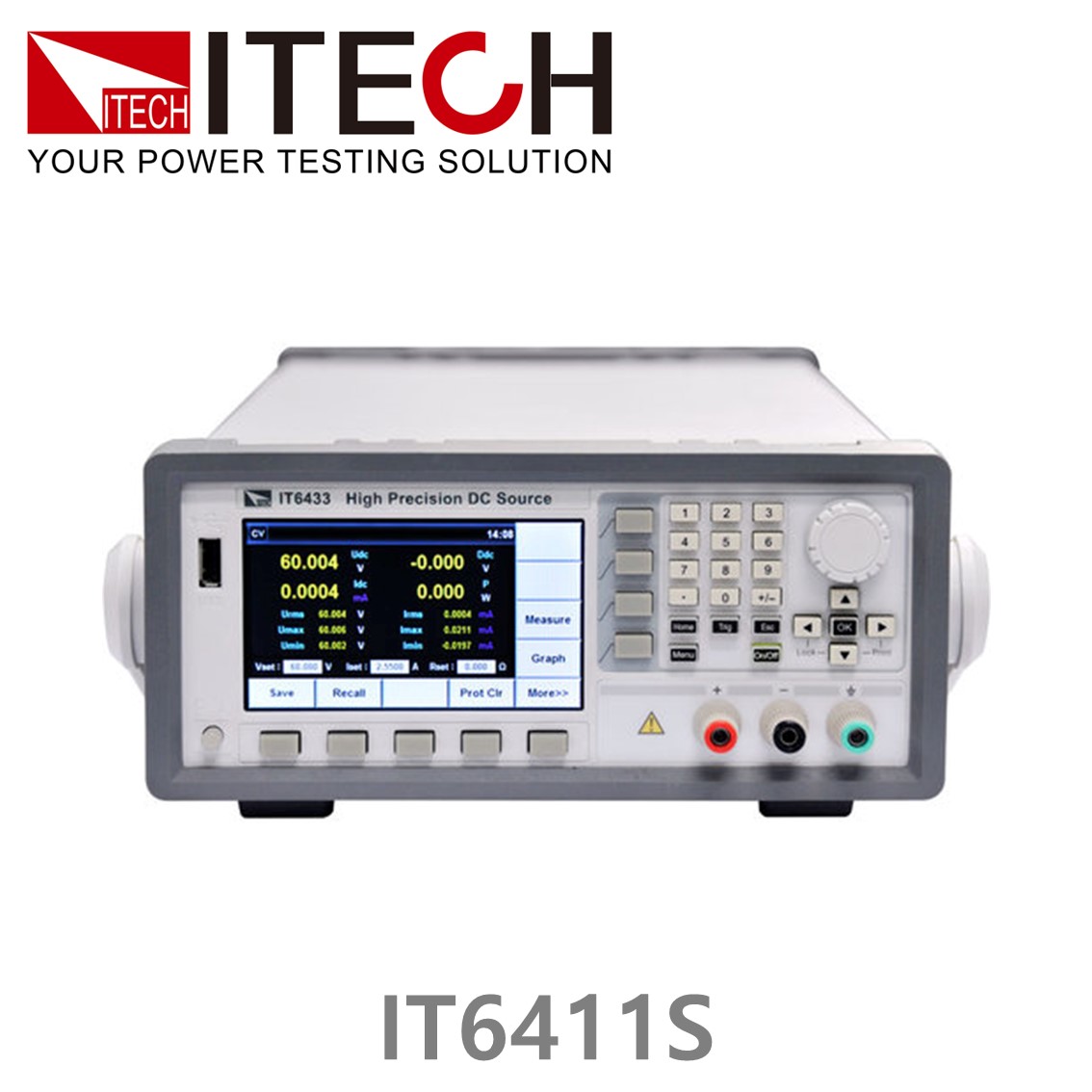 [ ITECH ] IT6411S 바이폴라 DC파워서플라이, 배터리시뮬레이터 -15V-0V,0-15V/±0.1 A/1.5 W