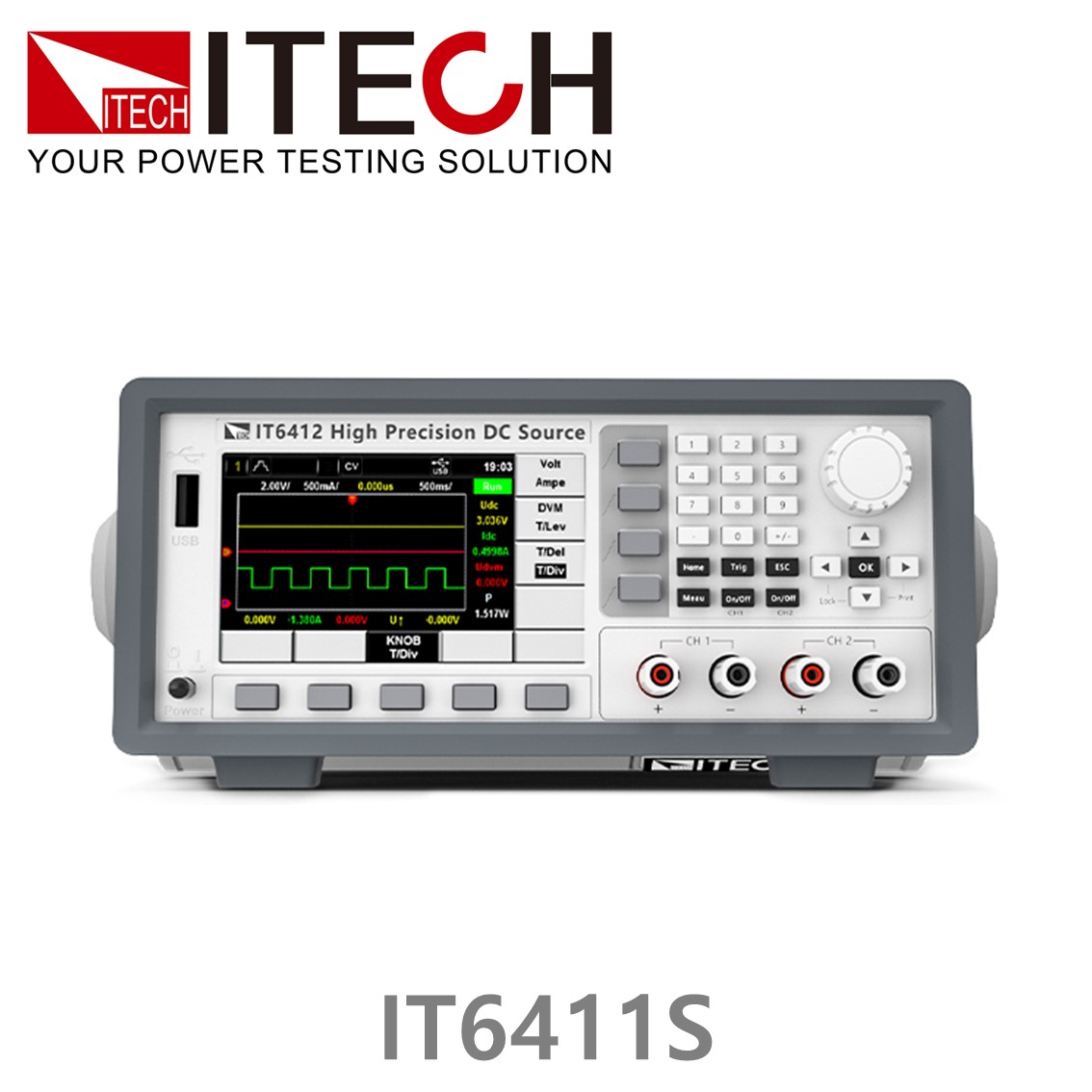 [ ITECH ] IT6411S 바이폴라 DC파워서플라이, 배터리시뮬레이터 -15V-0V,0-15V/±0.1 A/1.5 W