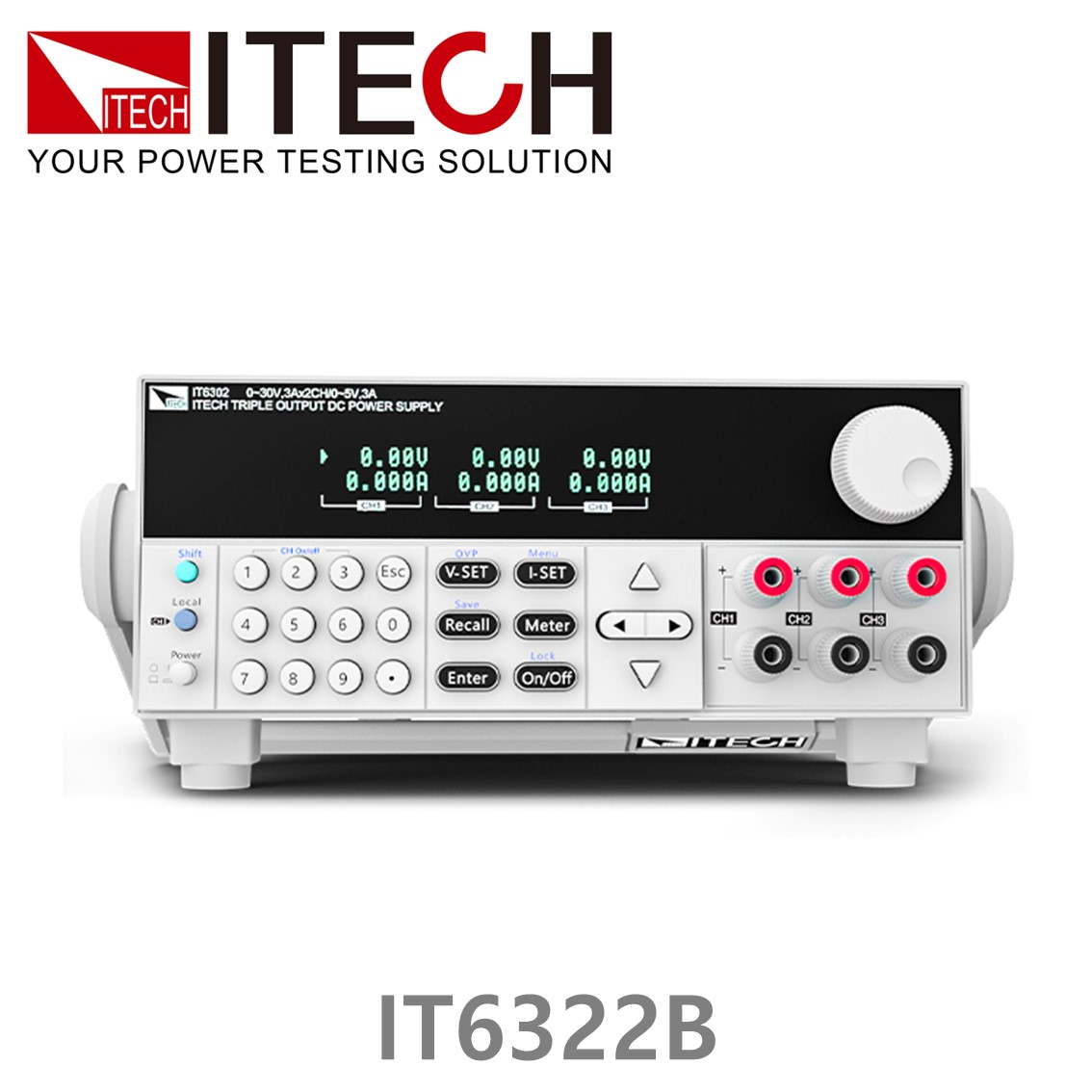 [ ITECH ] IT6322B 3채널 프로그래밍 DC파워서플라이 30V/3A/90W*2CH;5V/3A/15W*1CH