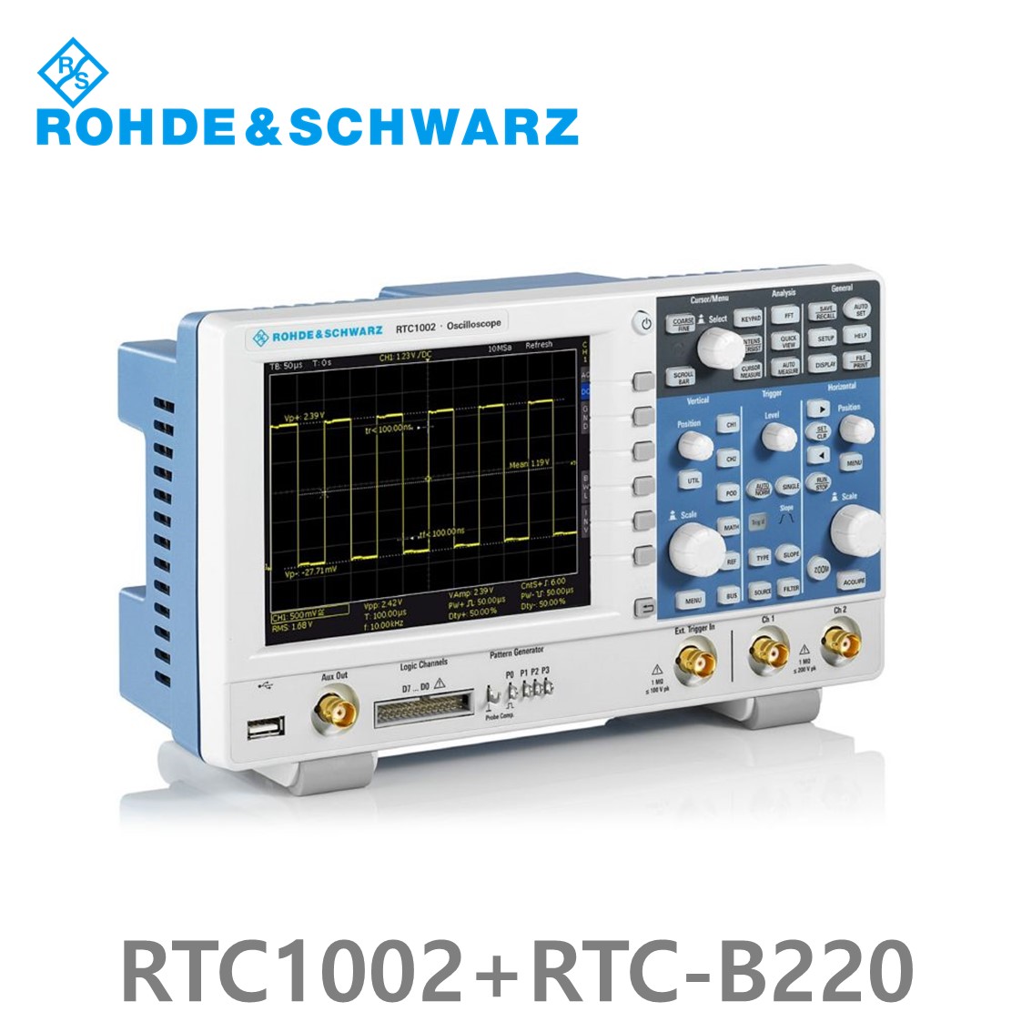 [로데슈바르즈] RTC1002+RTC-B220  2채널/70MHz/2Gs/2Mpts/디지털8채널 (1335.7500P72) 디지탈오실로스코프