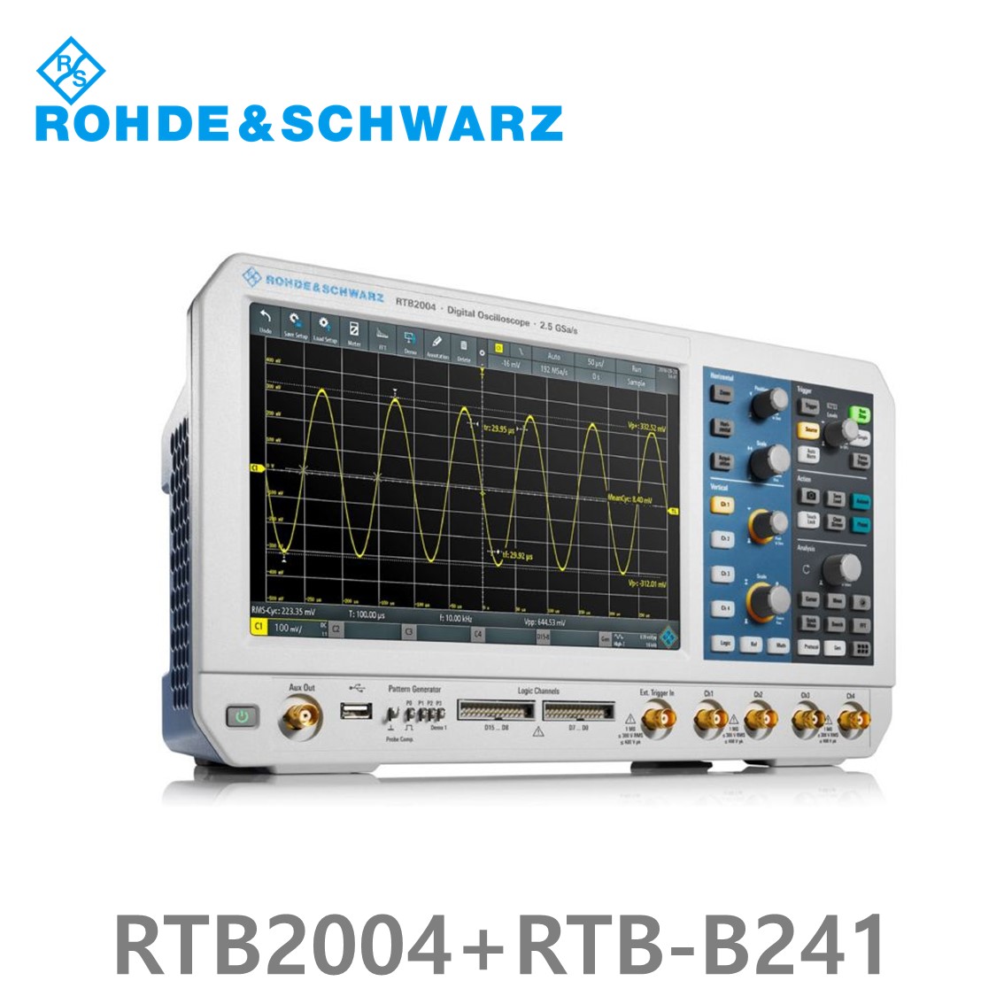 로데슈바르즈 RTB2004+RTB-B241 오실로스코프 2채널 70MHz/ 2.5Gs/ 20 Mpts/ 디지털16채널