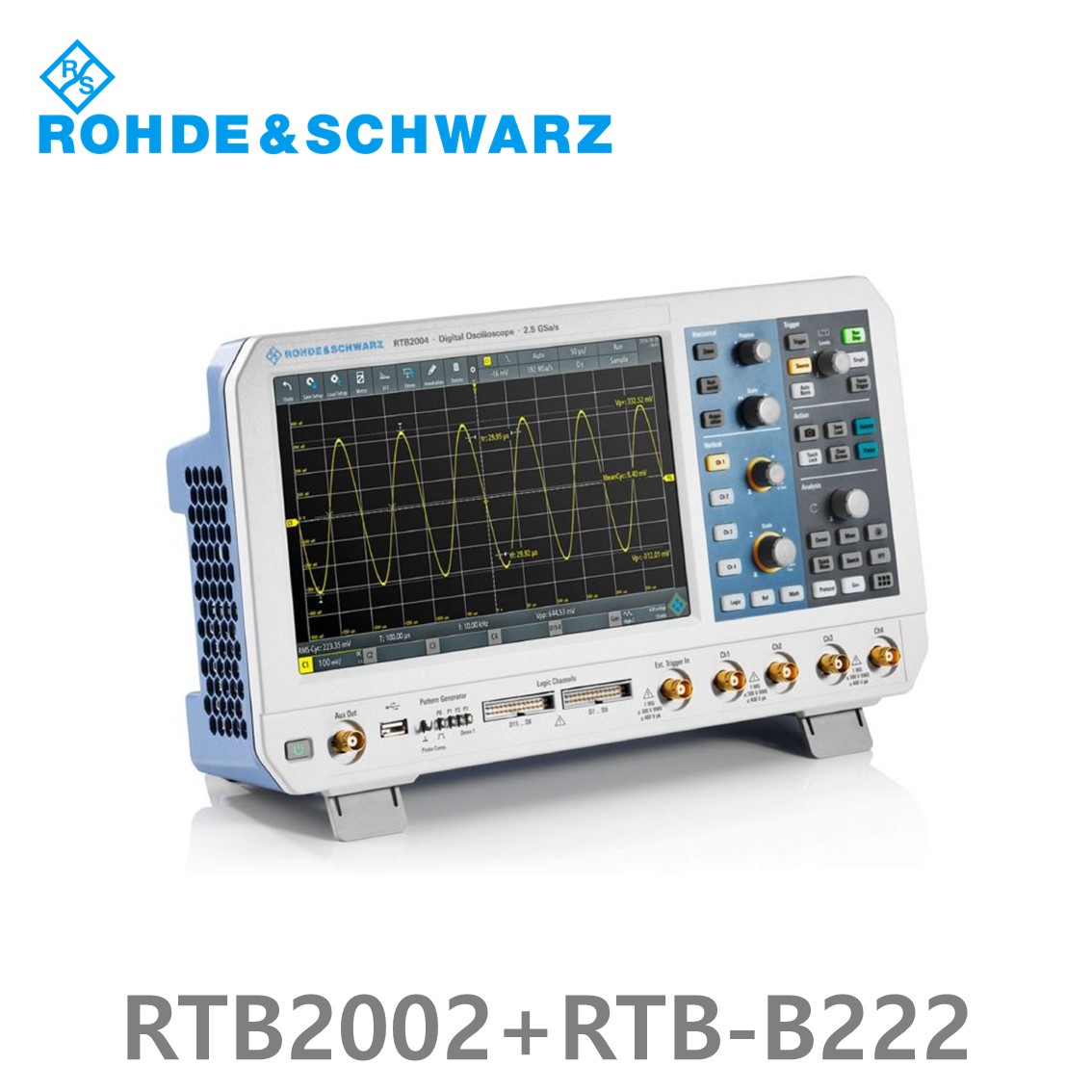 [ 로데슈바르즈 ] RTB2002+RTB-B222  2채널/200MHz/2.5Gs/20 Mpts/디지털16채널 (1333.1005P22) 디지탈오실로스코프