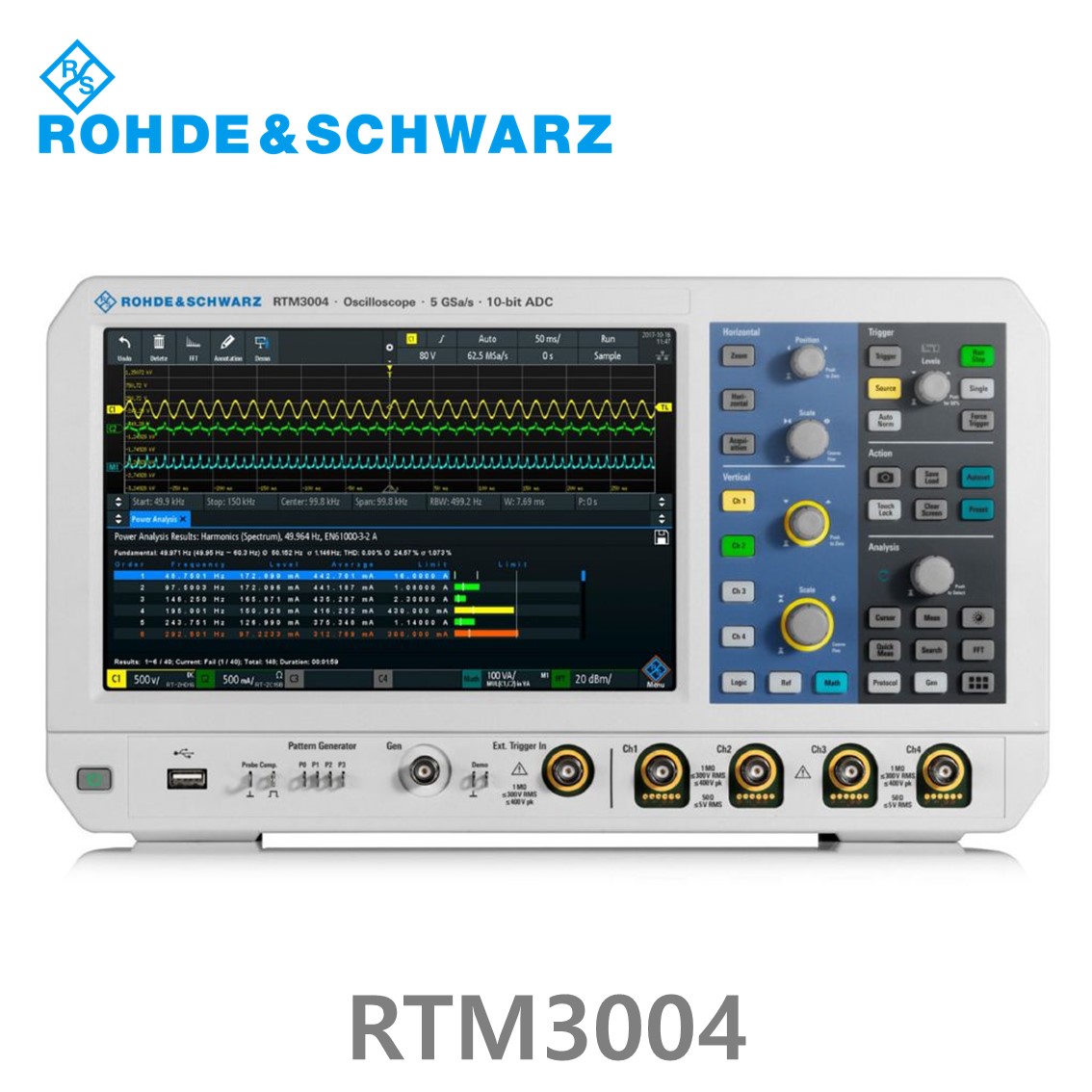 [ 로데슈바르즈 ] RTM3004  4채널/100MHz/5Gs/80 Mpts/디지털16채널 (1335.8794.04) 디지탈오실로스코프