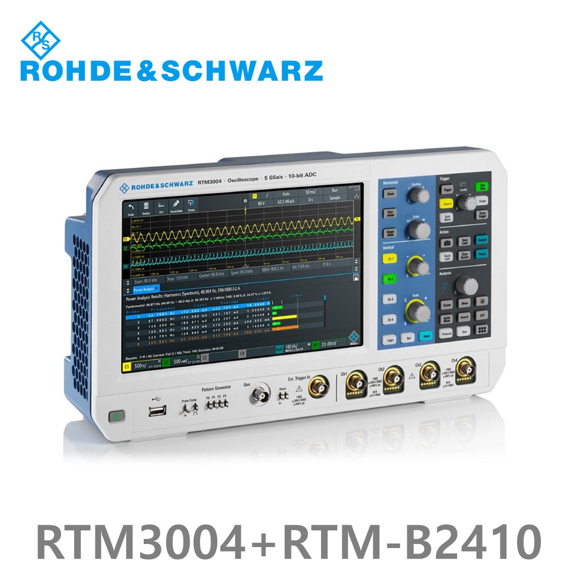 [ 로데슈바르즈 ] RTM3004+RTM-B2410  4채널/1GHz/5Gs/80Mpts/디지털16채널 (1335.8794P64) 디지탈오실로스코프