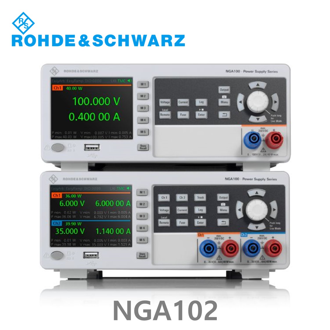 [ 로데슈바르즈 ] NGA102  2채널/80W, 0V~35V, 0A~6A DC파워서플라이, DC전원공급장치 (5601.8002.04)