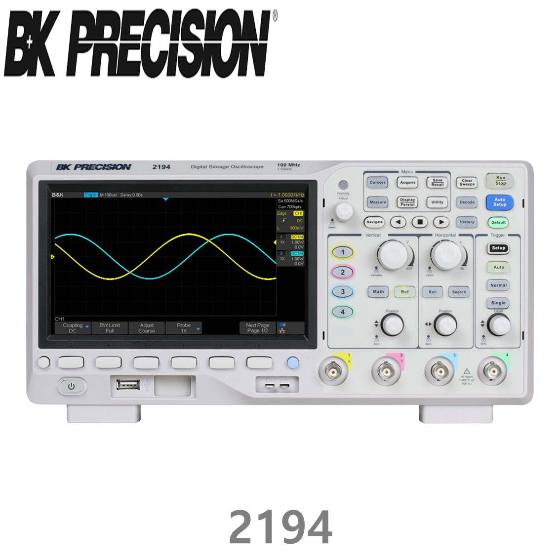 [ BK Precision ] 2194  4채널/100MHz/1GSa 디지털 스토리지 오실로스코프