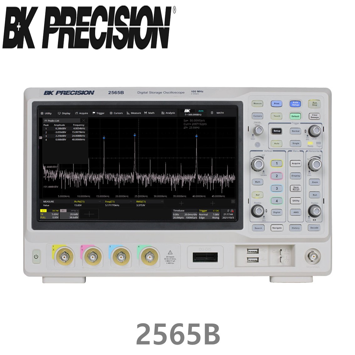 [ BK Precision ] 2565B  4채널/100MHz/2GSa 디지털 오실로스코프