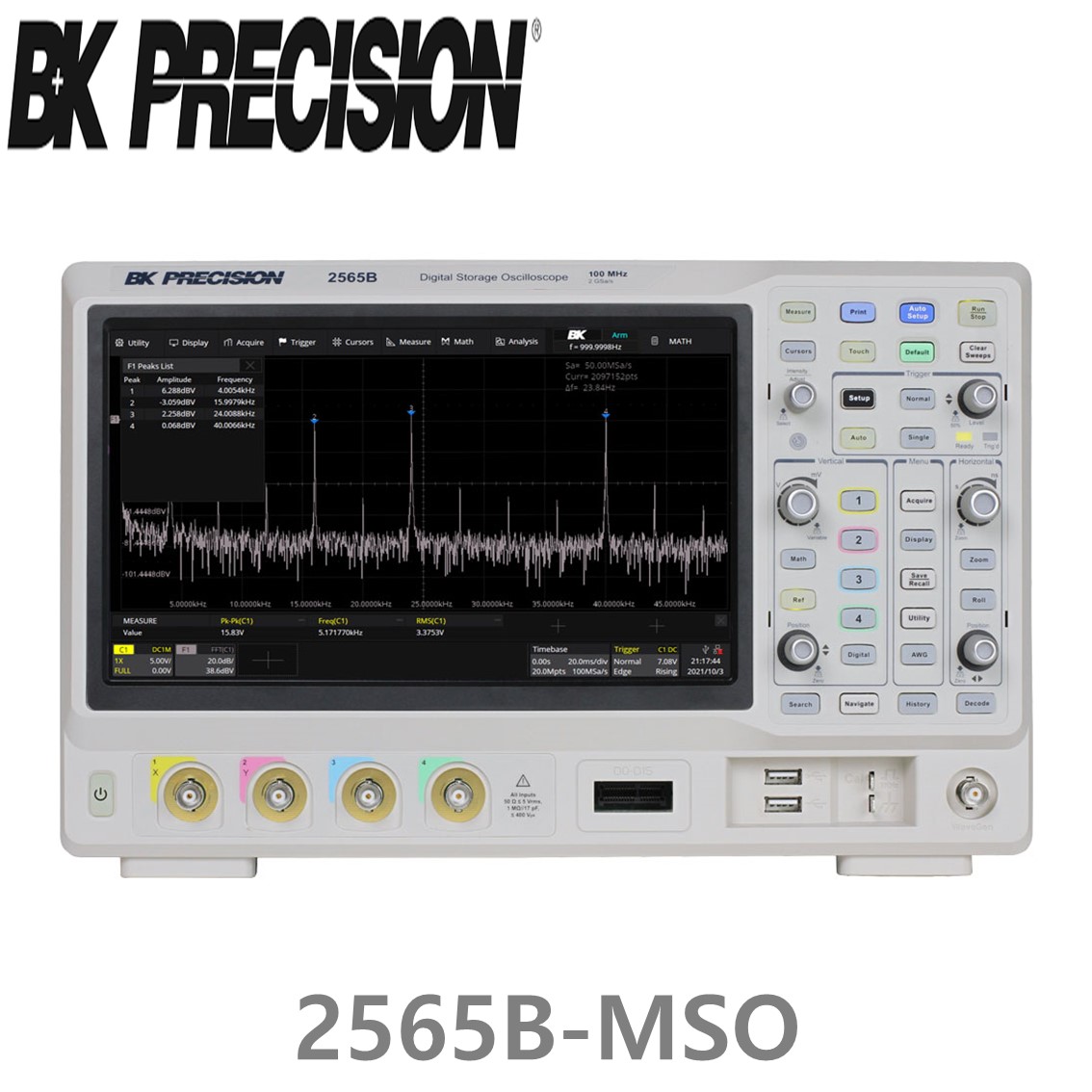 [ BK Precision ] 2565B-MSO  4채널/100MHz/2GSa 디지털 오실로스코프  MSO