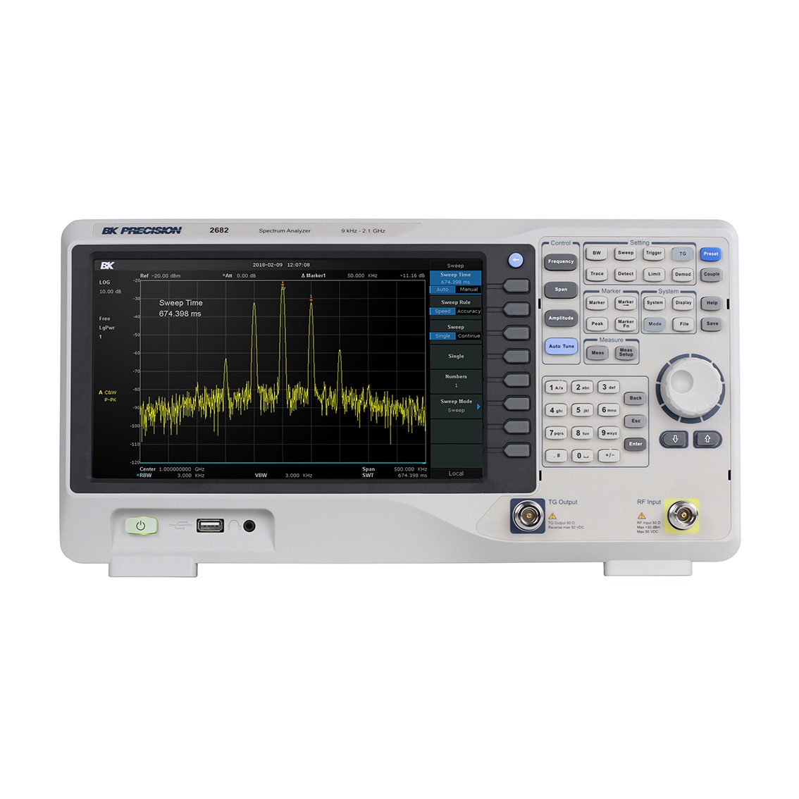 BK PRECISION 2682 스펙트럼아날라이저 9kHz ~2.1GHz/-161dBm/Hz/10.1스크린