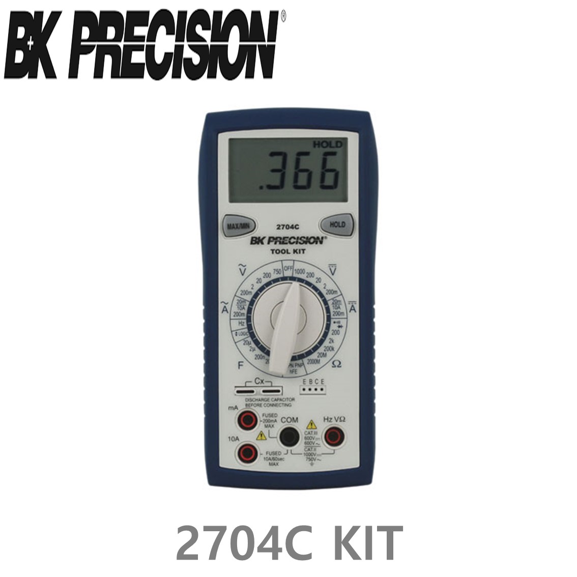 [ BK Precision ] 2704C KIT  휴대용 디지탈 멀티미터 (테스트리드포함) (DC ~1000V/AC ~750V)