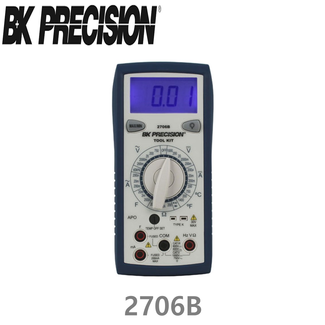 [ BK Precision ] 2706B  휴대용 디지탈 멀티미터 (온도측정 수동 범위 지정)