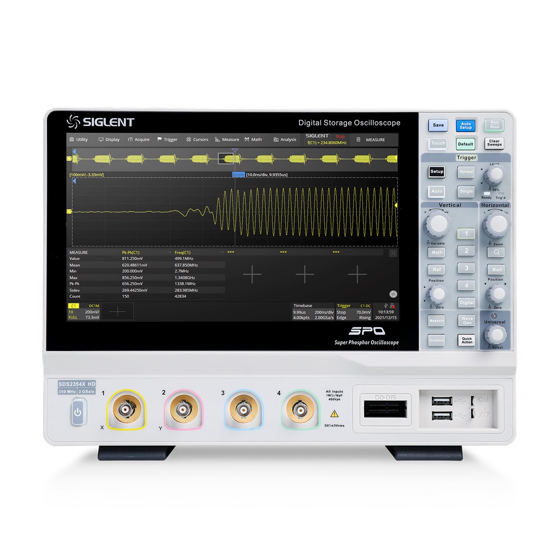 [ SIGLENT ] SDS2204X HD  시글런트 오실로스코프 4채널/200MHz/2GSa/s/12-bit/200 Mpts