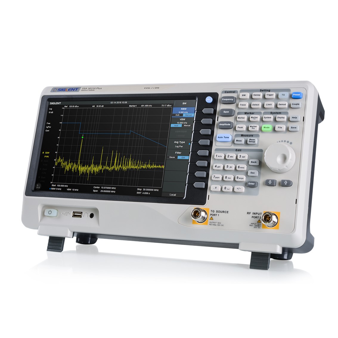 [ SIGLENT ] SSA3015X Plus  스펙트럼 분석기 9KHz-1.5GHz / -98dBc/Hz