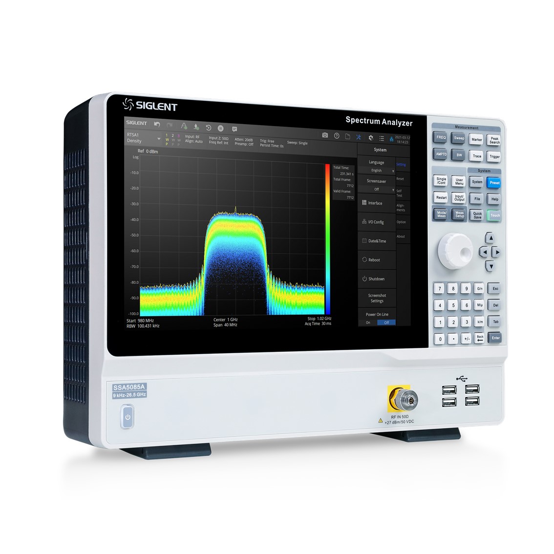 [ SIGLENT ] SSA5083A  스펙트럼 분석기 9kHz~13.6GHz / RBW 1Hz~10MHz/DANL -165 dBm/Hz