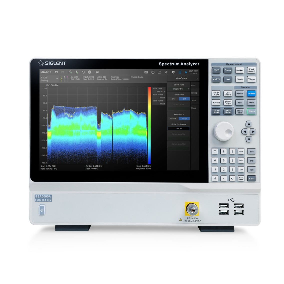 [ SIGLENT ] SSA5085A  스펙트럼 분석기 9kHz~26.5GHz / RBW 1Hz~10MHz/DANL -165 dBm/Hz