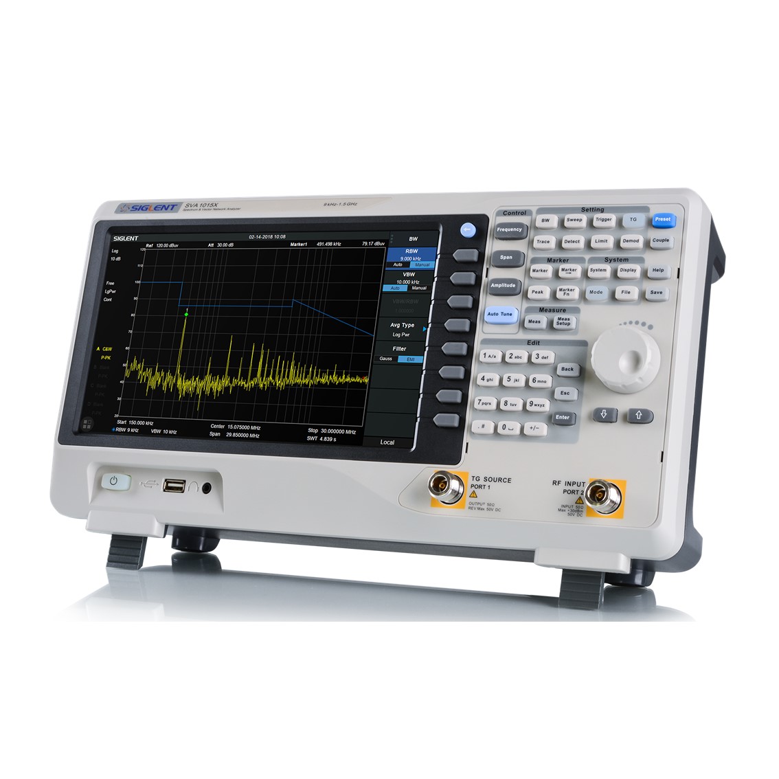 [ SIGLENT ] SVA1015X  스펙트럼 분석기 9KHz-1.5GHz /< -99 dBc/Hz / RBW 1 Hz - 1 MHz