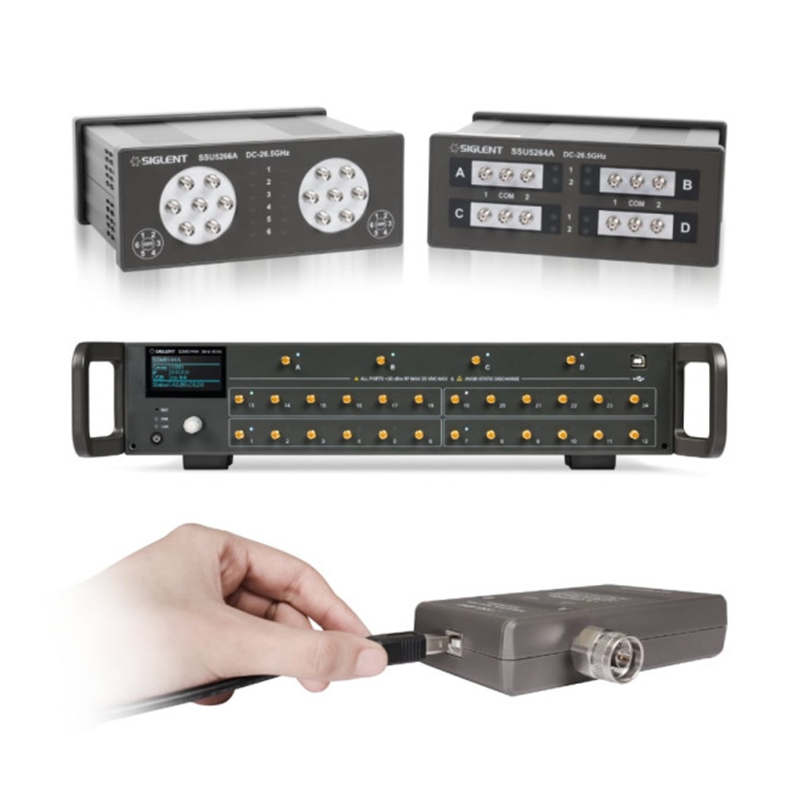 SIGLENT SSU5264A  RF기계식 스위치 DC-26.5GHz, 4 SPDT, SMA female