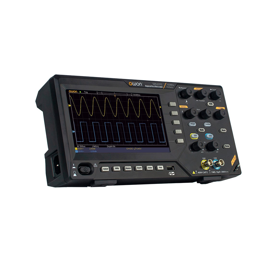 OWON SDS210  2채널, 100MHz, 1GS, 7인치 오실로스코프
