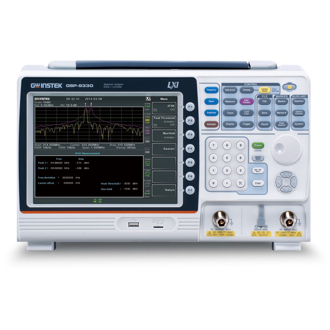 GWINSTEK GSP-9330 TG  스펙트럼아날라이저 9KHz~3.25GHz,1Hz 스펙트럼분석기