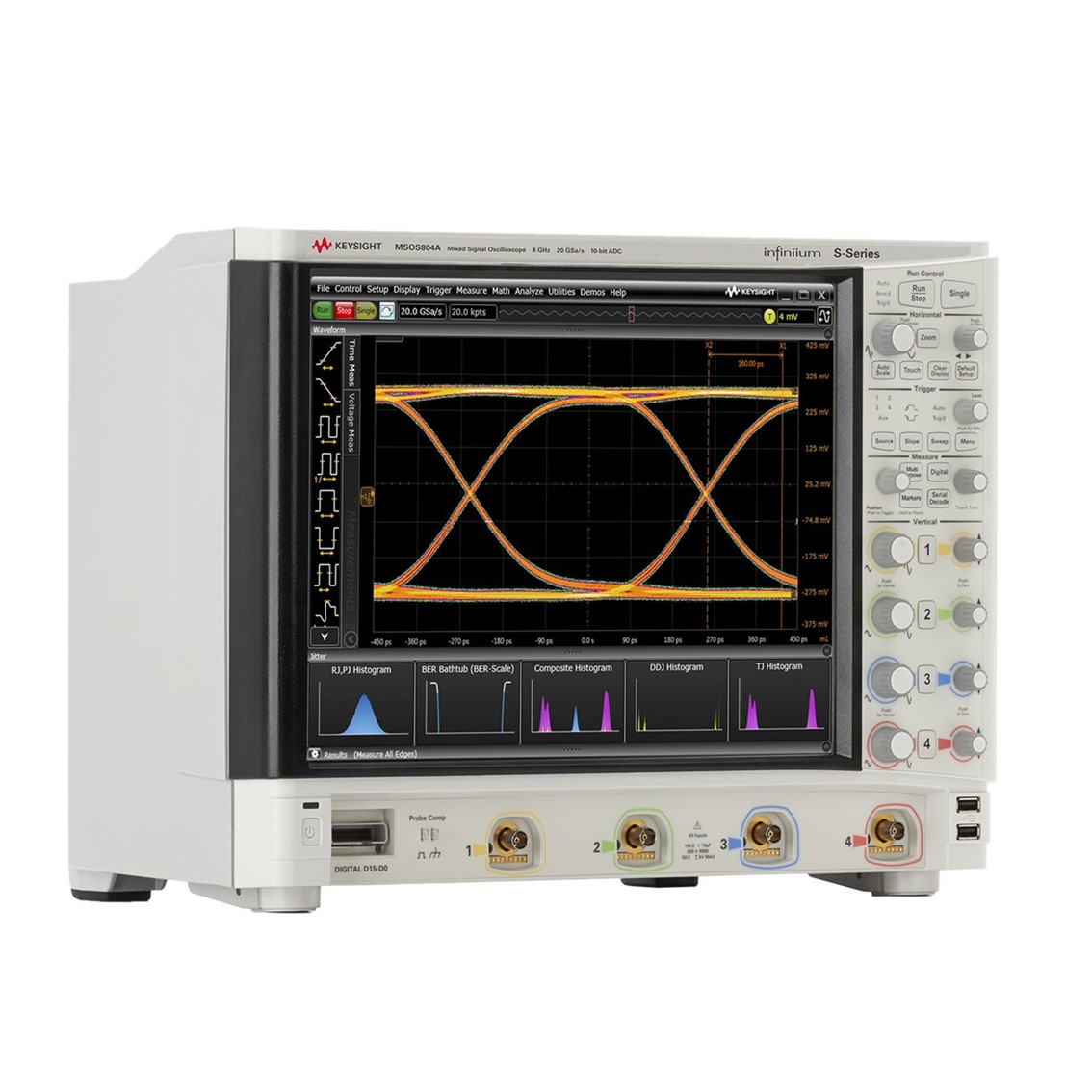 KEYSIGHT MSOS804A  오실로스코프 4채널,8GHz,20GSa,50Mpts,디지털16채널