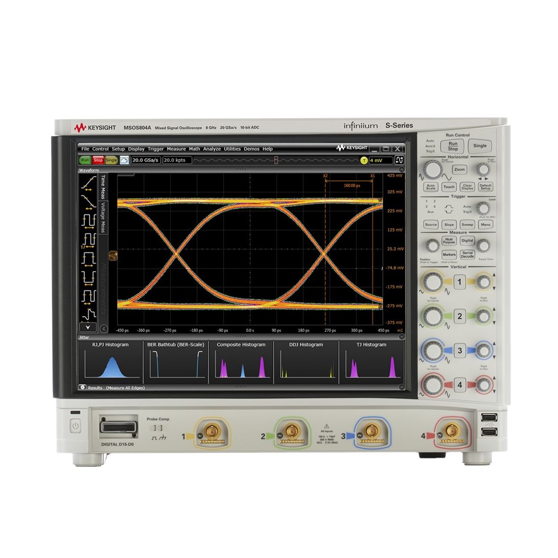 KEYSIGHT MSOS804A  오실로스코프 4채널,8GHz,20GSa,50Mpts,디지털16채널