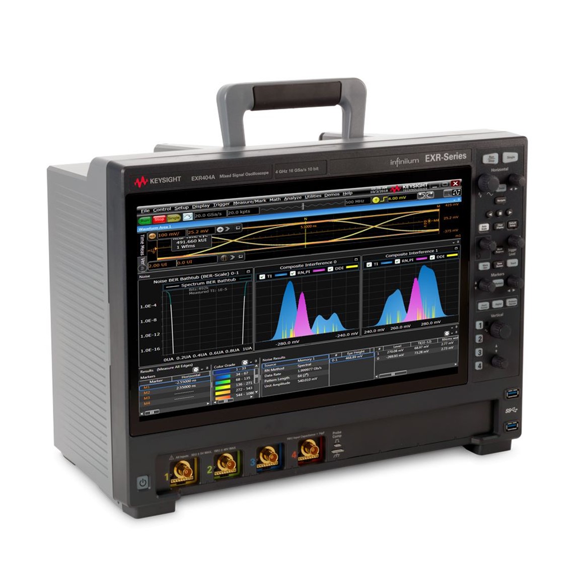 KEYSIGHT EXR404A  Infiniium EXR-시리즈 오실로스코프 4채널,4GHz,16GSa,100Mpts